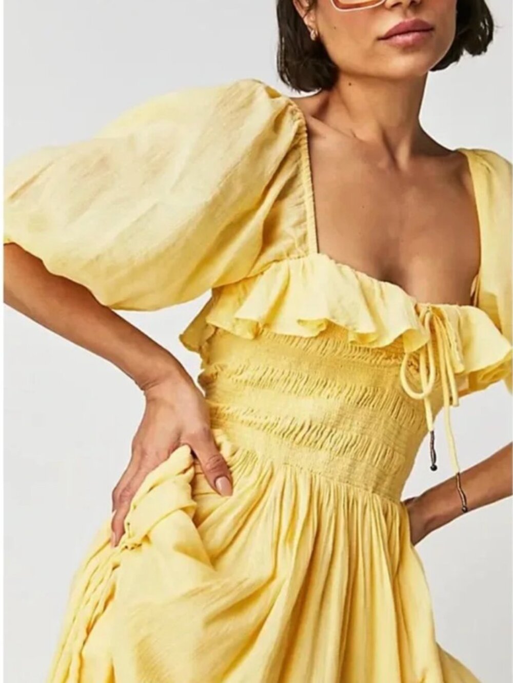 Free People Oasis Midi Dress - yellow